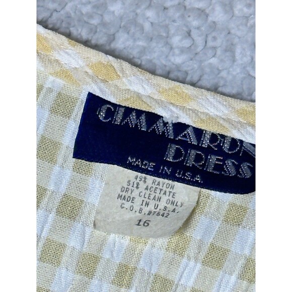 Cimmaron Dress Button Down Sleeveless Top Yellow And White Sz 16 - Picture 3 of 5
